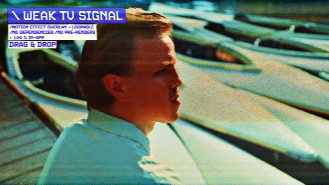 Weak TV Signal Procedural Motion Effect: VHS, VCR, Retro CRT, Old TV Filter