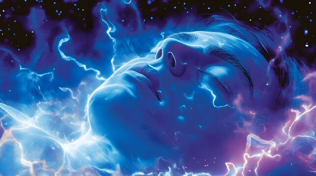 53. Artistic portrayal of brainwaves during deep sleep