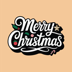 A simple Merry Christmas typography design.