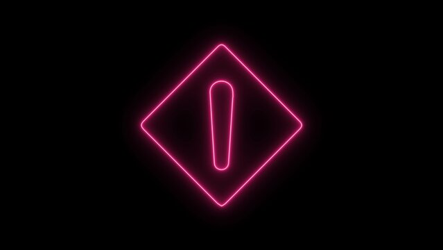 recommend clip art: Warning Sign Neon Style, Design Elements.danger warning attention sign with exclamation. neon warning sign icon.