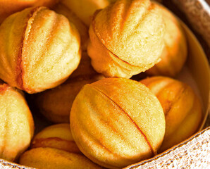 Cookies nuts with condensed milk. Homemade shortbread nuts with condensed milk.