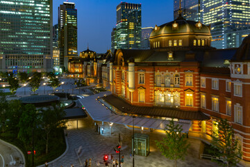 東京都　東京駅　夜景
