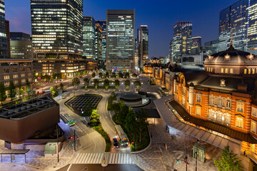 東京都　東京駅　夜景
