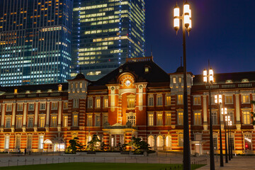 東京都　東京駅　夜景