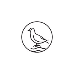 Seagul bird logo icon vector