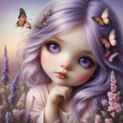 Doll with butterflies 