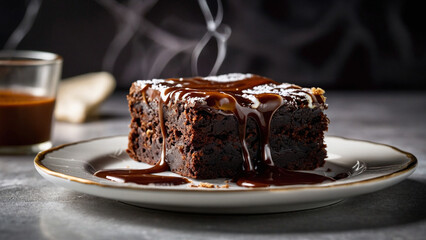 Classic soft delicious brownie on a plate