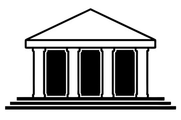 Roman temple vector silhouette | vector silhouette illustration on white background