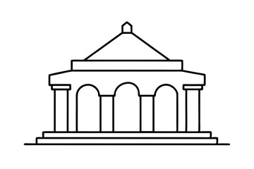 Roman temple vector silhouette | vector silhouette illustration on white background