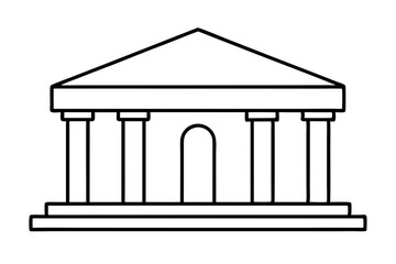 Roman temple vector silhouette | vector silhouette illustration on white background