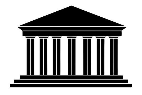 recommend clip art: Roman temple vector silhouette | vector silhouette illustration on white background