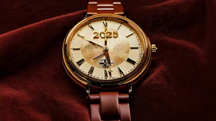 Close-up of a vintage clock showing 2025, symbolizing the passage of time and the approach of a new year. Perfect for end-of-year promotions and celebrations.