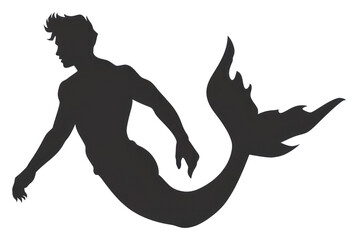 PNG Male mermaid silhouette stencil person.