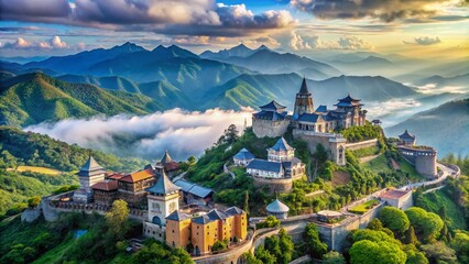 Fototapeta premium Discover the Breathtaking Beauty of Ba Na Hills Vietnam: A Must-Visit Destination for Nature and Adventure Enthusiasts