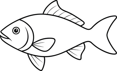 Fish vector art and line art illustration design. Fish vector icons. Vector fish. Fish illustration. Fishing symbols. Seafood icons.