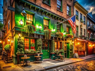 Fototapeta premium Discover the Oldest Irish Pub in NYC: A Historic Gem with Authentic Atmosphere and Unique Charm for All