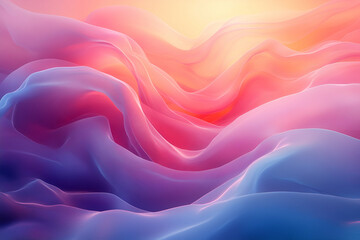 Obraz premium A colorful, abstract painting of a wave with a pink and blue hue. The painting is full of texture and movement, giving it a dreamy and ethereal quality