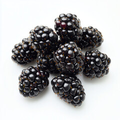 Fresh blackberries are piled together, showcasing their rich color and texture
