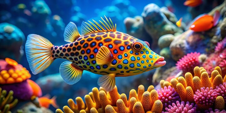 Discover the Unique Pineapplefish: A Colorful Marine Creature Found in Tropical Waters and Coral Reefs