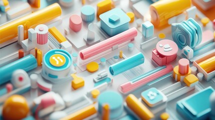 Naklejka premium 3D vector illustration of a digital chat interface, with vibrant colors and interactive elements, highlighting modern communication methods.