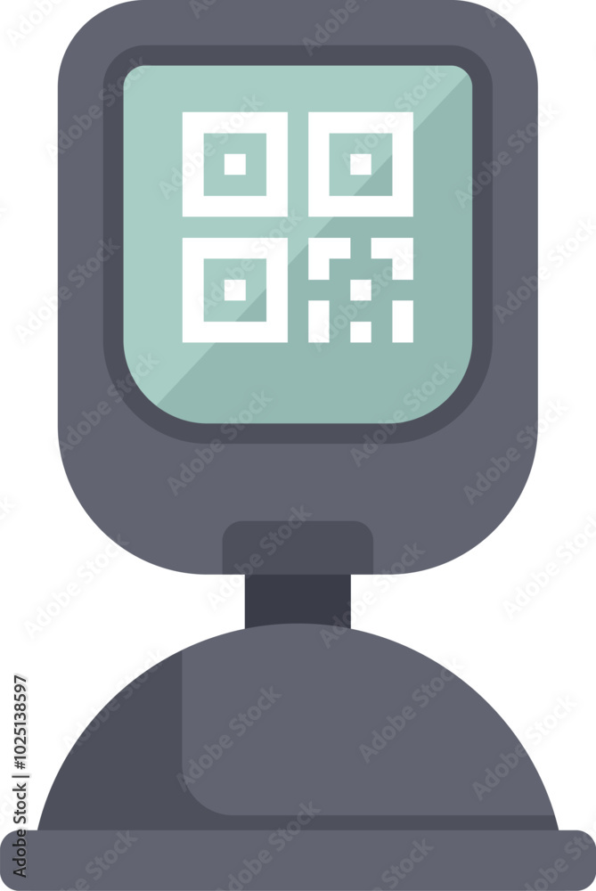 Poster parking meter displaying qr code for contactless payment using smartphone app