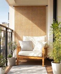 balcony with furniture and privacy screen