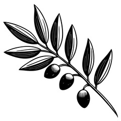 black olives with leaves