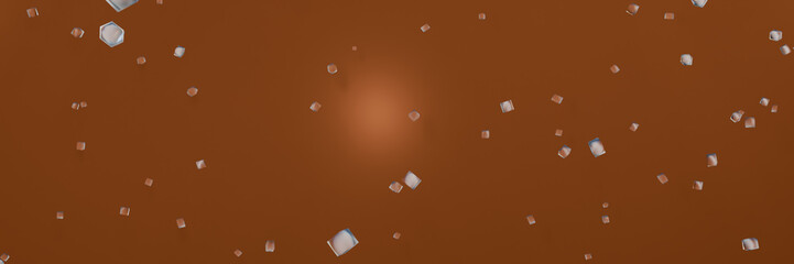 Abstract caramel background with white salted sprinkles.3d rendering