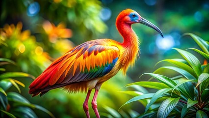 Fototapeta premium Elegant Bird with Long Legs and Neck Stands Gracefully in Nature, Showcasing Its Unique Features and Beautiful Plumage