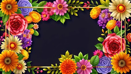 Elegant Black Border Design for Modern Graphics, Invitations, and Web Elements - Perfect for Stylish Presentations