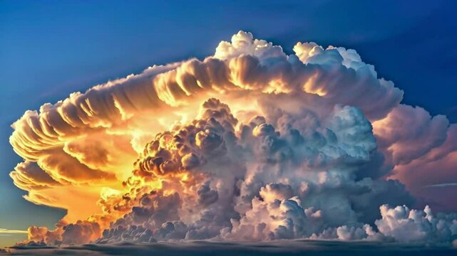 Towering Thunderheads Cumulonimbus Illuminated by Sunlight
