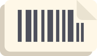 Simple barcode graphic on a white sticker with one corner folded up