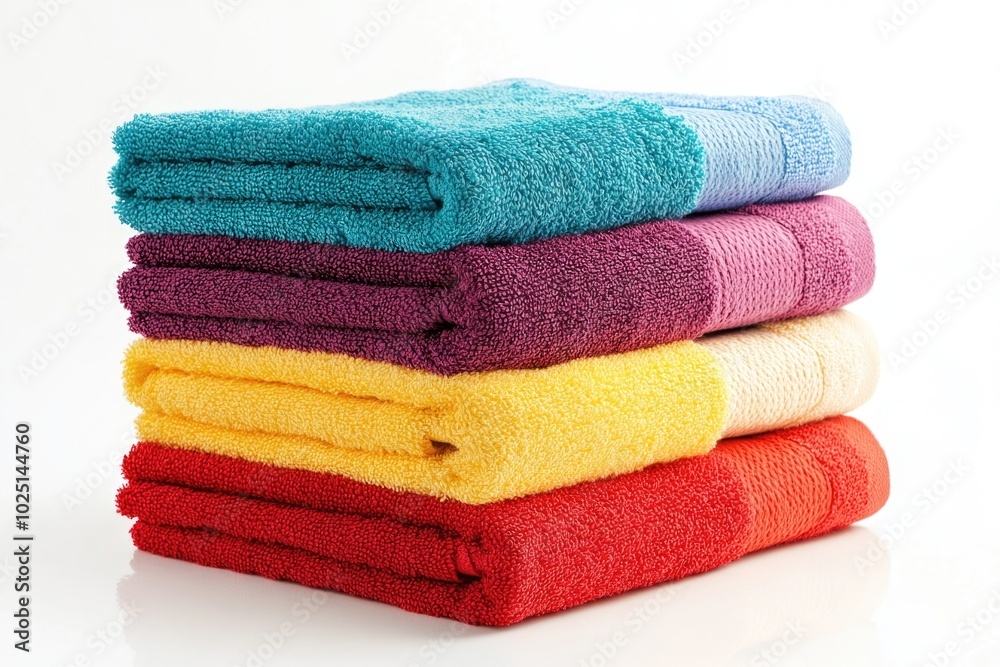 Poster a collection of vibrant towels stacked on top of each other
