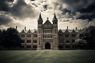 Fototapeta premium photo of a big university, university building architecture