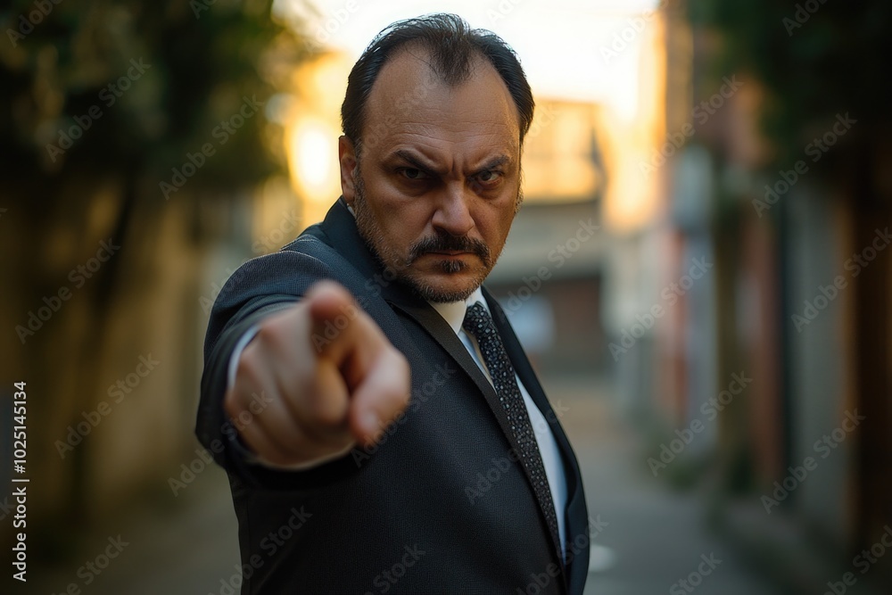 Poster A businessman in a suit points at the camera, possibly giving directions or making a point