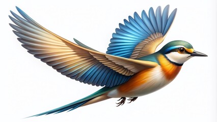 Obraz premium Elegant Flying Bird Vector Illustration for Nature, Wildlife, and Environmental Designs and Projects