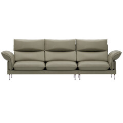 3d render beige sofa couch home decor with transparent background