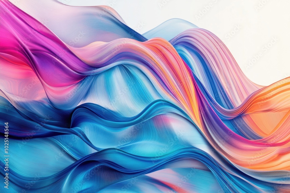 Poster a vibrant and textured close-up of fabric waves, ideal for use in textiles, fashion, or design conte