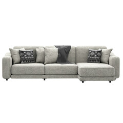 3d render white sofa couch home decor with transparent background