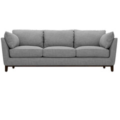 3d render gray sofa couch home decor with transparent background