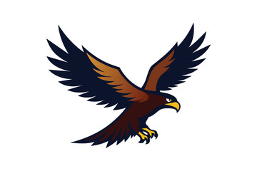 Obraz premium Flying eagle bird vector art illustration.