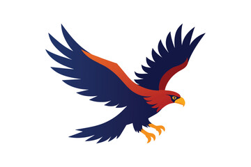 Obraz premium Flying eagle bird vector art illustration.