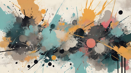 Grunge Abstract Background with Muted Colors and Rough Brush Textures