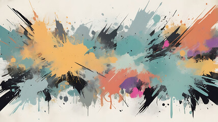 Grunge Abstract Background with Muted Colors and Rough Brush Textures