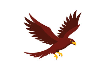 Obraz premium Flying eagle bird vector art illustration.