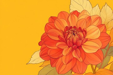 Fototapeta premium A bright yellow flower on a plain yellow background, perfect for editorial or design use