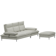 3d render white sofa home decor with transparent background