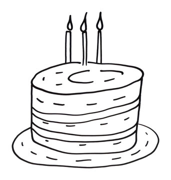 recommend clip art: PNG Minimal illustration of birthday cake drawing sketch dessert.