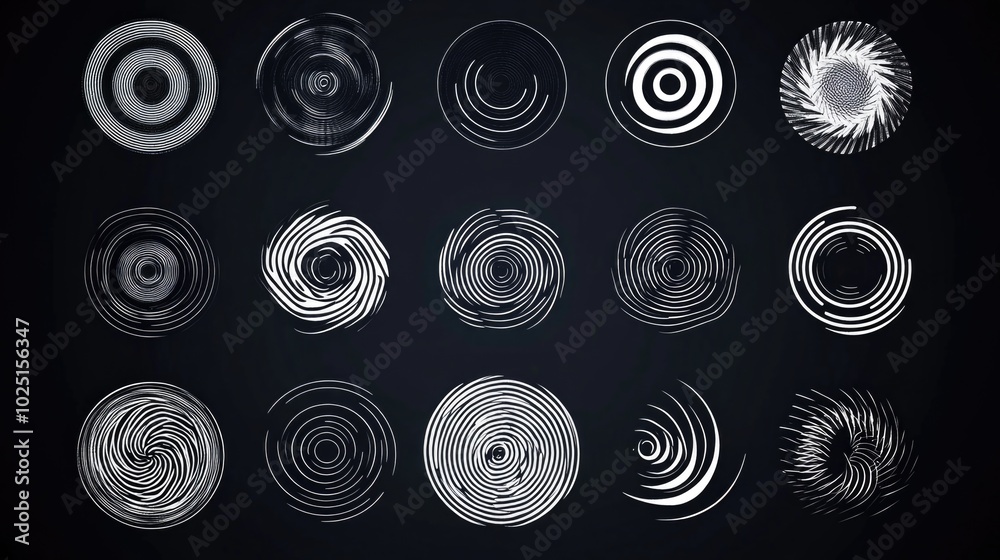 Poster A close-up view of intricate spirals on a dark background, ideal for use in designs related to science, technology, and mysticism