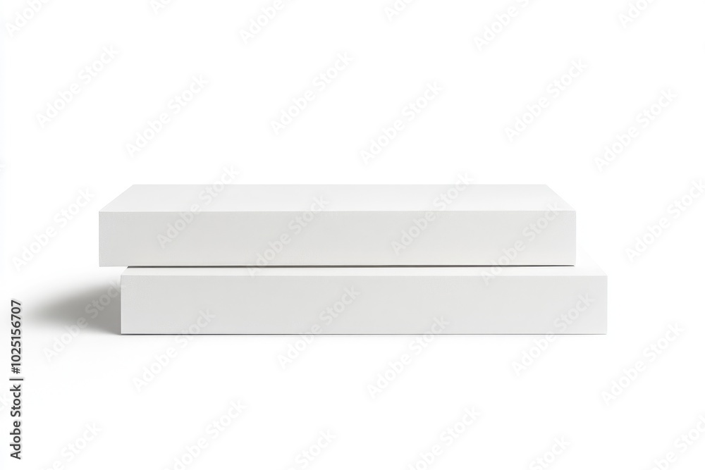 Poster two white boxes stacked on top of each other